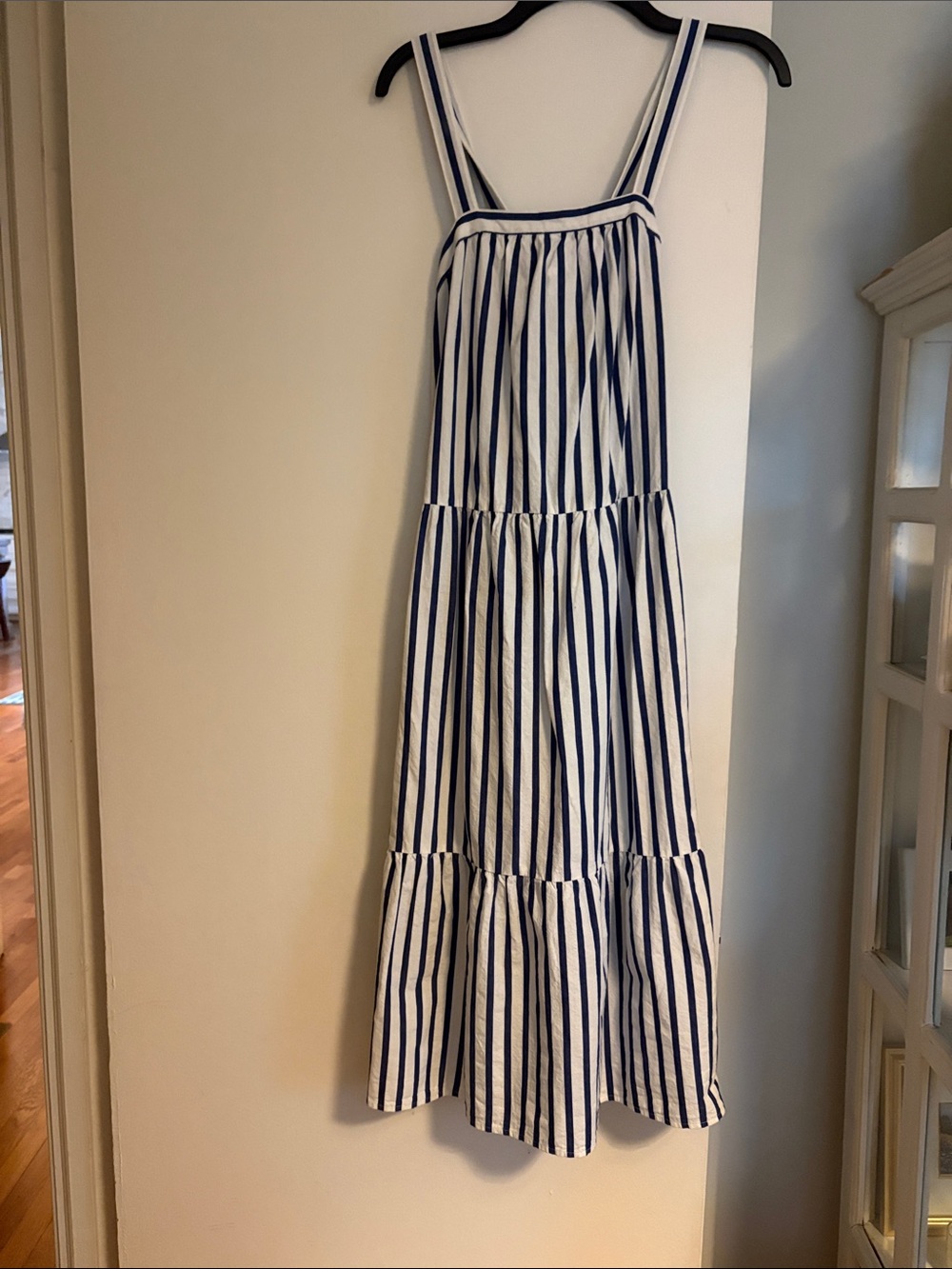 Blue and White Striped Maxi Dress XS Universal Thread